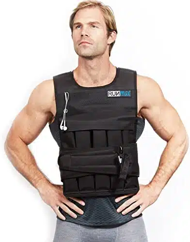 RUNmax RUNFast Lbs Lbs Weighted Vest with Shoulder Pads, lb, Black