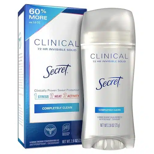 Secret Clinical Strength Antiperspirant and Deodorant for Women Invisible Solid Completely Clean Oz