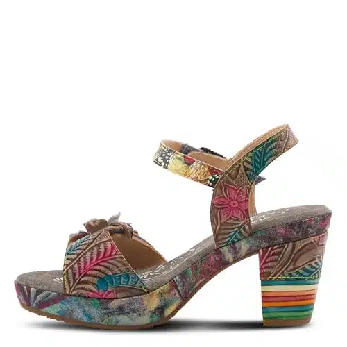 Spring Step L'Artiste Women's Leilanie Quarter Strap Sandal Grey Multi EU .