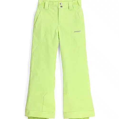 Spyder Girls' Olympia Ski Pant, Lime Ice