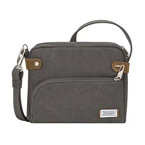 Travelon Anti theft Heritage Crossbody Bag, Pewter