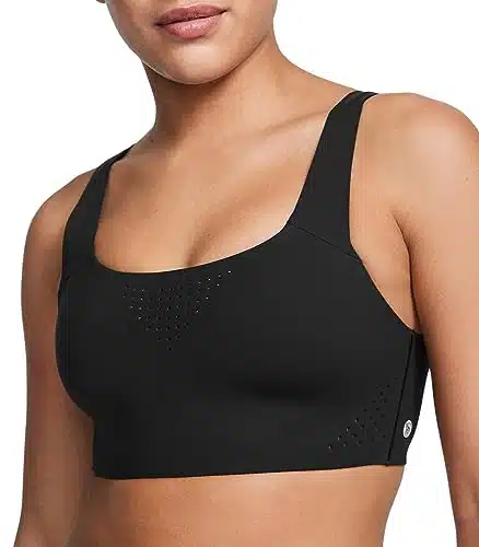 Victoria's Secret Featherweight Max Sports Bra High Impact Adjustable Straps, Molded Cup Sports Bras for Women, Black (C)