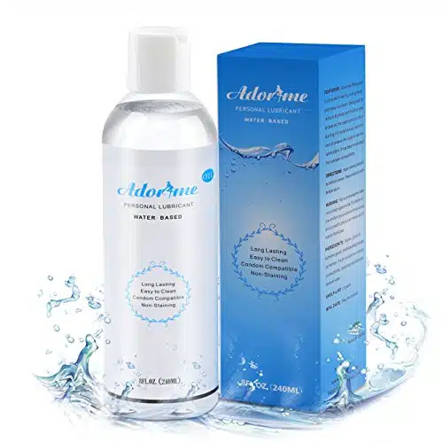 Water Based Condom Compatible Sex Lubricant, Adorime Long Lasting Personal Anal Lube for Women Vagina Dryness Men Adult Toys oz