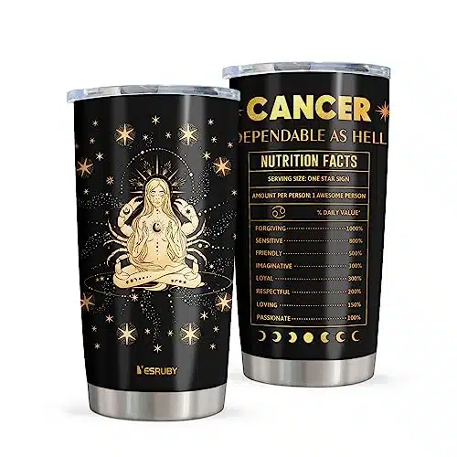 Yesruby Cancer Zodiac Gifts For Women, Cancer Tumbler OZ, Cancer Zodiac Gifts For Men, Cancer Astrology Gifts, Horoscope Constellation Zodiac Gifts, June July Cancer Birthday 