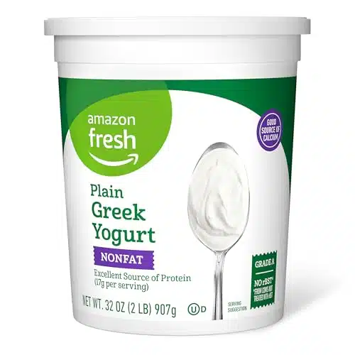 Amazon Fresh, Greek Nonfat Plain Yogurt, Oz (Previously Happy Belly, Packaging May Vary)