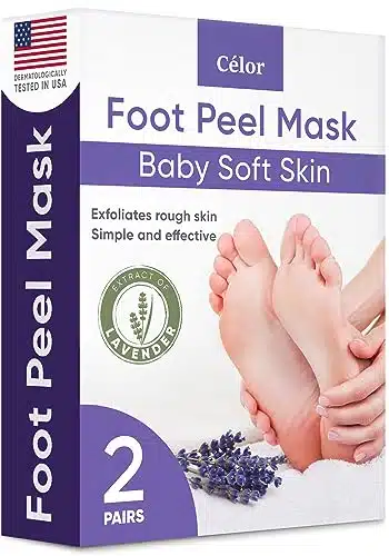 Foot Peel Mask (Pairs)   for Baby Soft Skin Remove Dead Skin, Dry, Cracked Feet & Callus, Spa, Made with Aloe Vera Extract Women and Men Peeling Exfoliating, Lavender