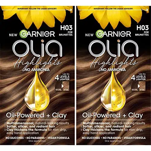 Garnier Hair Color Olia Ammonia Free Permanent Hair Dye, HHighlights for Brunettes, Count (Packaging May Vary)