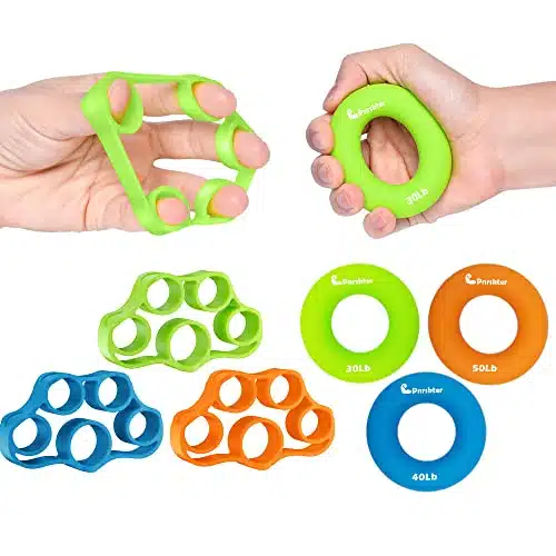 Hand Grip Strengthener, Finger Exerciser, Grip Strength Trainer (PCS),New Material,Forearm Grip Workout, Finger Stretcher, Relieve Wrist Pain, Carpal Tunnel, Trigger Finger, M