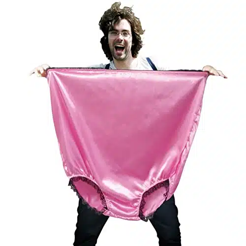 Hosrnovo Funny Underwear for Women, Inches Big Granny Panties Gag Gifts for Adults and Men, Lingerie Party Decorations (Pink Polyester)