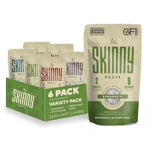 Its Skinny Variety Pack  Healthy, Low Carb, Low Calorie Konjac Pasta  Fully Cooked and Ready to Eat  Keto, Gluten Free, Vegan, and Paleo Friendly (Pack)