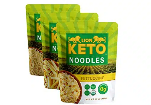 LION KETO Noodles    Variety Pack  Delicious Keto Pasta Angel Hair Fettuccine & Penne Zero Calorie, Gluten Free, Paleo Organic Pre Cooked Zero Carb Pasta Noodles. (oz)