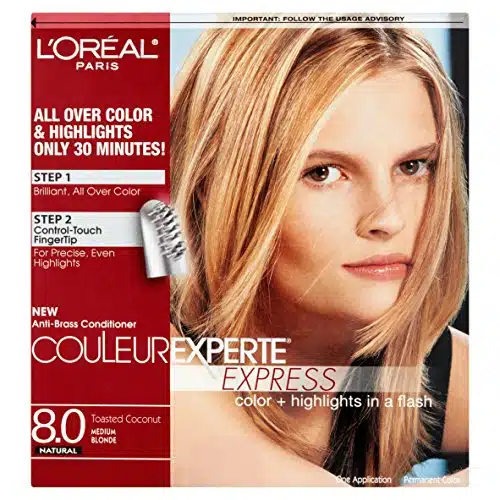 L'Oreal Paris Couleur Experte Step Home Hair Color and Highlights Kit, Toasted Coconut