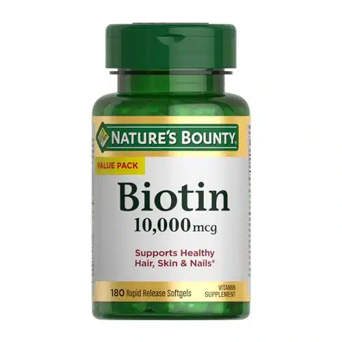 Nature's Bounty Biotin, Supports Healthy Hair, Skin and Nails, ,mcg, Rapid Release Softgels, Ct