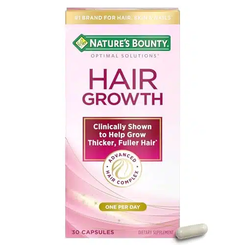 Nature's Bounty Hair Growth Supplement, Per Day, Clinically Shown to Support Thicker, Fuller Hair, with Biotin, Silicon & Arginine, Capsules