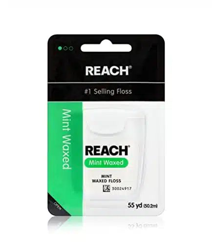 Reach Waxed Dental Floss  Effective Plaque Removal, Extra Wide Cleaning Surface  Shred Resistance & Tension, Slides Smoothly & Easily , PFAS FREE  Mint Flavored, Yards, Pack