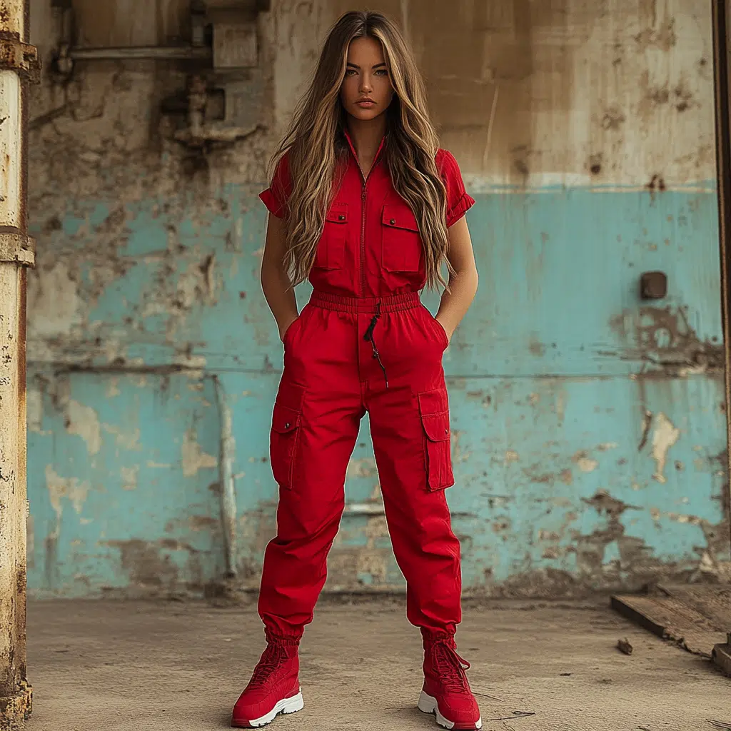 red jumpsuit